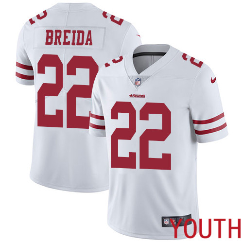 San Francisco 49ers Limited White Youth Matt Breida Road NFL Jersey #22 Vapor Untouchable->youth nfl jersey->Youth Jersey